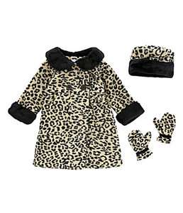   Infant Leopard Print Coat, Hat & Mittens Set NWT MSRP $24.99  