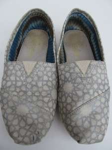 Toms Silver Morocco Canvas Shoes womens 6  