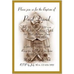   Christening and Baptism Invitations   Heirloom   Duet Little Man Baby