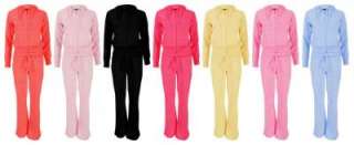 NEW WOMENS LADIES TRACKSUIT VELOUR HOODED FULL ZIP LOUNGE SUIT UK SIZE 