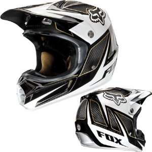  FOX 2010 V3 Vortex Off Road Motorcycle Helmet WHITE/BLACK 