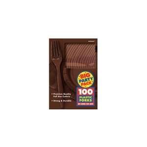  Chocolate Brown Big Party Pack   Forks Toys & Games