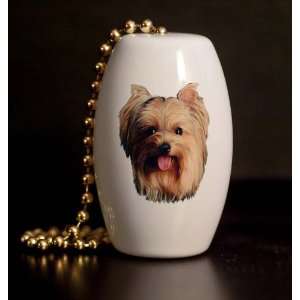  Yorkshire Terrier Porcelain Fan / Light Pull