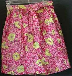 Vintage LILLY PULITZER 6 lined SHORTS & tie belt MINT  