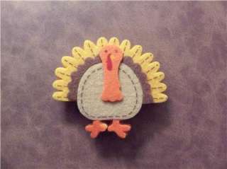 Thanksgiving Autumn Layered Felt Turkey Hair Clip  