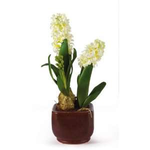 Hyacinth w/Glazed Pot Silk Flower Arrangement 