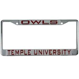Temple Owls Mirror License Plate Frame