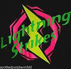 vtg don carter bowling lanes lightning strikes neon graphic black 