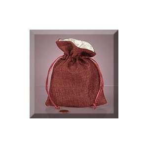   16 Burgundy False Jute Fabric Bag