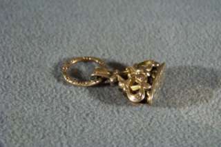 ANTIQUE YELLOW GOLD FILLED FANCY SCROLLED ETCHED CHARM WATCH FOB 