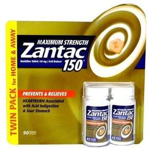 Zantac® Max Strength 150mg   2 bottles  90 Tablets  