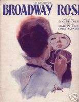 Broadway Rose Fox Trot Art Cover Fred Fisher 1920  