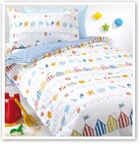 Nautical/Seaside Duvet Cover Set, Matching Curtains and Cushion