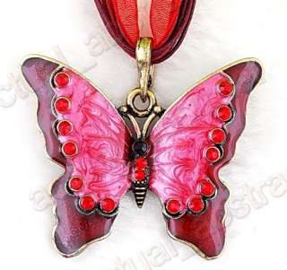 FREE wholesale6+CORD alloy CHARMS BUTTERFLY necklace  