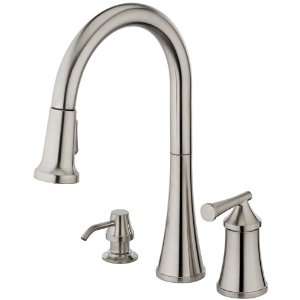   BN Giorgino Single Handle Pull Down Kitchen Faucet, Brushed Nickel