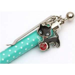    turquoise white polka dots mechanical pencil with cat Toys & Games