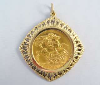 9K YELLOW GOLD ENGLISH 1925 GEORGE V GOLD COIN PENDANT  