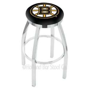 com Boston Bruins Logo Chrome Swivel Bar Stool Base with Flat Accent 