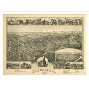  Historic Clarksburg, West Virginia, c. 1898 (M) Panoramic Map 