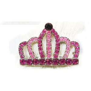  Pink Swarovski Crown Hair Clip