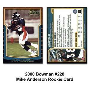  Bowman Denver Broncos Mike Anderson 2000 Rookie Trading 