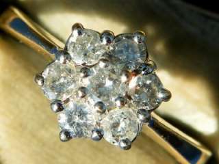 18CT GOLD 0.50CT NATURAL DIAMOND LADIES DAISY RING  