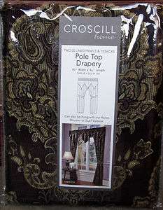 Croscill TRAVIATA Floral Plum Lined Pole Top Drapery Panels  