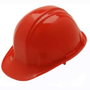  Safety Hard Hat With Ratchet Headgear Adjustment Red 