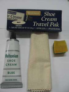 Meltonian NAVY BLUE Shoe Polish Kit Travel Tube  