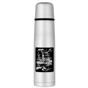   Thermos Bottle Deer Hunting Buck Doe Rifle and Hat 
