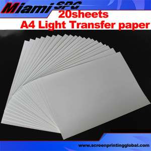  A4 Inkjet T shirt Light Transfer Paper for Heat Press Transfer IRON ON