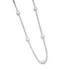 VistaBella 925 Sterling Silver Round White CZ Chain Link Necklace