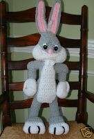 Handmade Crochet Bugs Bunny Stuffed Animal Toy  