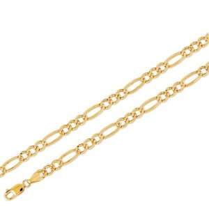  14k Yellow Gold Diamond Cut Figaro Link Chain 6mm 22 Inch 