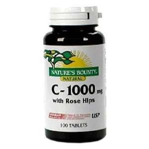  Natures Bounty Vitamin C with Rose Hips 1000mg, 100 