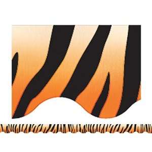   CREATED RESOURCES TIGER PRINT SCALLOPED BORDER TRIM 