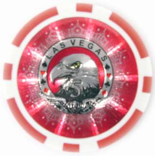 500 CLAY 14g SILVER EAGLE CASINO POKER CHIPS CASE 628  