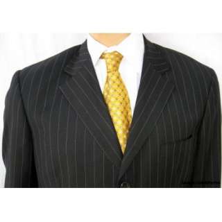Mantoni $895 Men’s Black Super 140s Pinstripe Modern Business Suit 