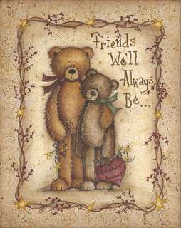 Friends Forever Teddy Bears Country Folk Framed Print  
