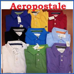 NWT MIXED WHOLESALE RESALE LOT AEROPOSTALE MENS SOLID COLOR POLO SHIRT 