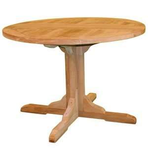   Teak Claptise Table Round Pedestal Base 43 Diameter