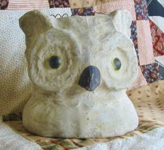 Vintage Style Cody Foster White Owl Jack O Lantern Paper Mache  