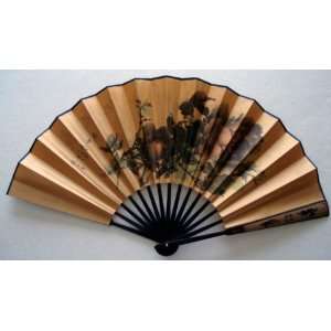  Chinese Art Painting Calligraphy Bamboo Fan Flower 