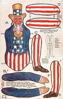 UNCLE SAM PAPER DOLL RARE CUT OUT TOY TOWN M38553  