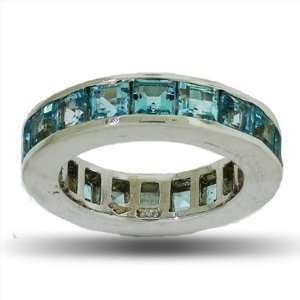  4.00cts Channel Set Blue Topaz Eternity Ring (Size 8 