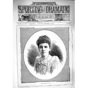  1890 Antique Portrait Miss Christine Mayne Lady Woman 