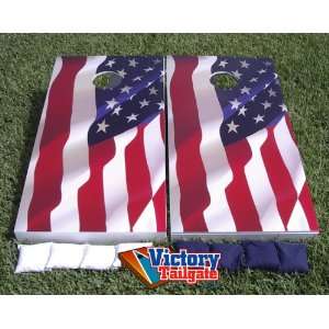  American US Flag Cornhole Game Set Version 1 Sports 