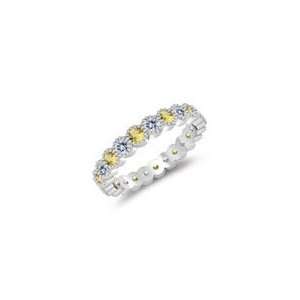 com 0.44 Cts Diamond & 0.60 Cts Yellow Sapphire Eternity Wedding Band 