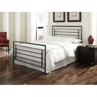   Vista Bed Frame, Headboard, and Footboard in Iron Finish   Queen Size