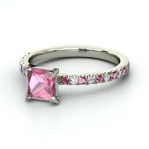  Celeste Ring, Princess Pink Tourmaline Platinum Ring with 